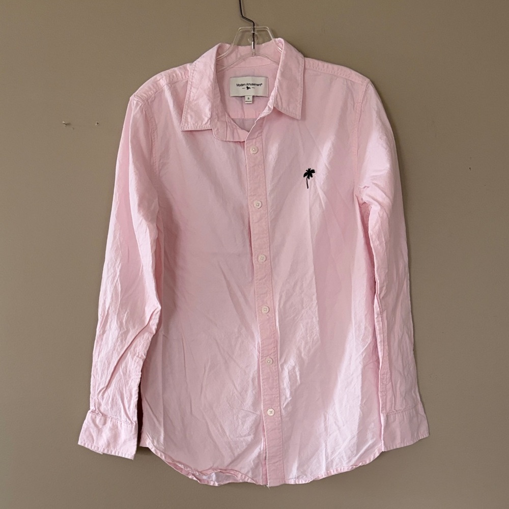 Modern Amusement Light Pink Button-Down Shirt